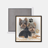 Yorkshire Terrier Double Trouble Gifts Magneet (Voorkant / Achterkant)
