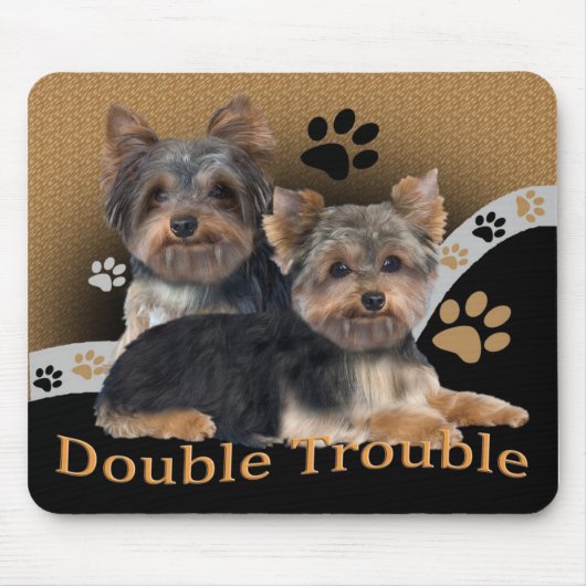 Yorkshire Terrier Double Trouble Gifts Muismat (Voorkant)