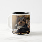 Yorkshire Terrier Double Trouble Gifts Tweekleurige Koffiemok (Voorkant links)