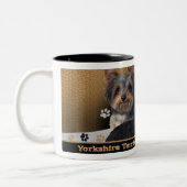 Yorkshire Terrier Double Trouble Gifts Tweekleurige Koffiemok (Links)