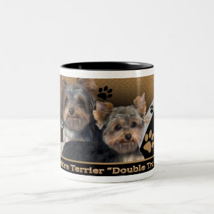 Yorkshire Terrier Double Trouble Gifts Tweekleurige Koffiemok