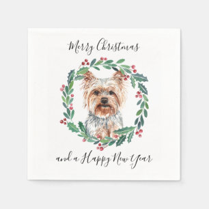 Yorkshire Terrier Elegant Dog Merry Kerstmis Servet