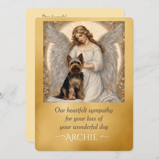 Yorkshire Terrier Elegant Engel Sympathie (Voorkant / Achterkant)