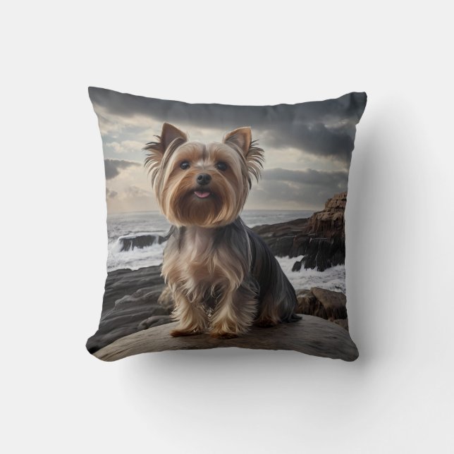 Yorkshire Terrier Elegant Sierkussen (Voorkant)