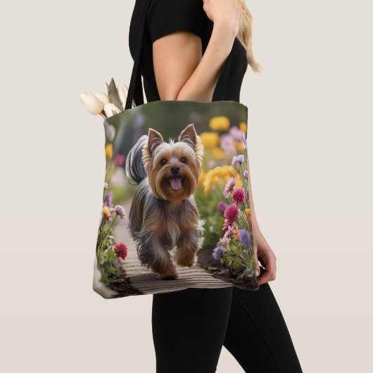 Yorkshire Terrier Elegante Canvas tas (Dichtbij)