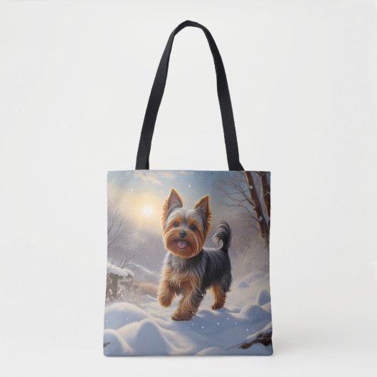 Yorkshire Terrier Elegante Canvas tas (Voorkant)