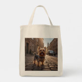 Yorkshire Terrier Elegante kruidenier Canvas tas (Achterkant)