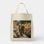 Yorkshire Terrier Elegante kruidenier Canvas tas (Achterkant)
