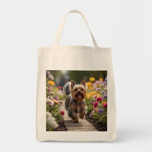 Yorkshire Terrier Elegante kruidenier Canvas tas (Voorkant)