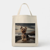 Yorkshire Terrier Elegante kruidenier Canvas tas (Achterkant)
