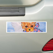 Yorkshire terriër engel bumpersticker (Op auto)