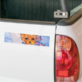 Yorkshire terriër engel bumpersticker (Op Truck)
