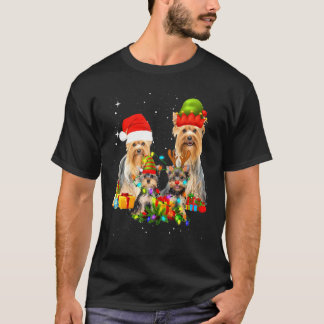 Yorkshire Terrier Familie Kerstverlichting T-shirt
