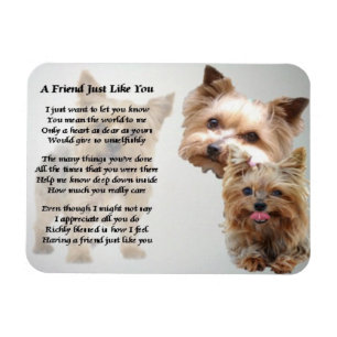 Yorkshire Terrier Friend Poem Magnet Magneet