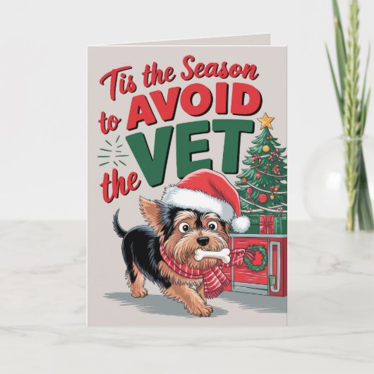 Yorkshire Terrier Funny Dog Christmas Kaart (Voorkant)