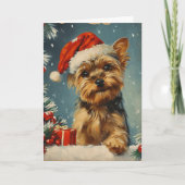 Yorkshire Terrier  gepersonaliseerde kerst Feestdagen Kaart (Voorkant)