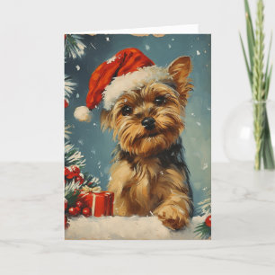 Yorkshire Terrier  gepersonaliseerde kerst Feestdagen Kaart