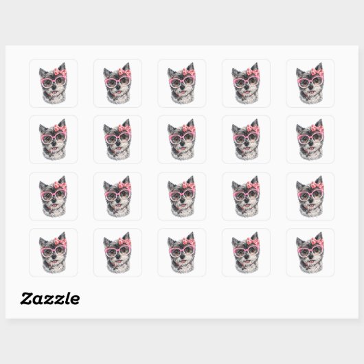 Yorkshire Terrier Gift for Dog Lovers Vierkante Sticker (Vel)