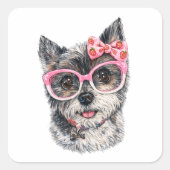 Yorkshire Terrier Gift for Dog Lovers Vierkante Sticker (Voorkant)