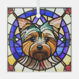 Yorkshire Terrier "Glas in lood" Glas Ornament