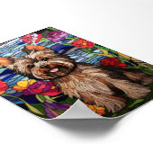 Yorkshire Terrier Glas-in-loodraamontwerp Poster (Hoek)