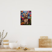 Yorkshire Terrier Glas-in-loodraamontwerp Poster (Keuken)