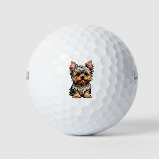 Yorkshire Terrier Golfballen (Voorkant)