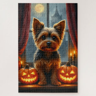 Yorkshire Terrier Gotische Halloween Portret Kunst Legpuzzel