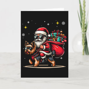 Yorkshire Terrier Grappige Kerstmis Yorkie Hond Li Kaart