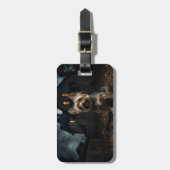 Yorkshire Terrier Halloween eng Bagagelabel (Voorkant verticaal)