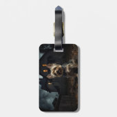 Yorkshire Terrier Halloween eng Bagagelabel (Achterkant verticaal)