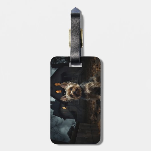 Yorkshire Terrier Halloween eng Bagagelabel (Achterkant verticaal)