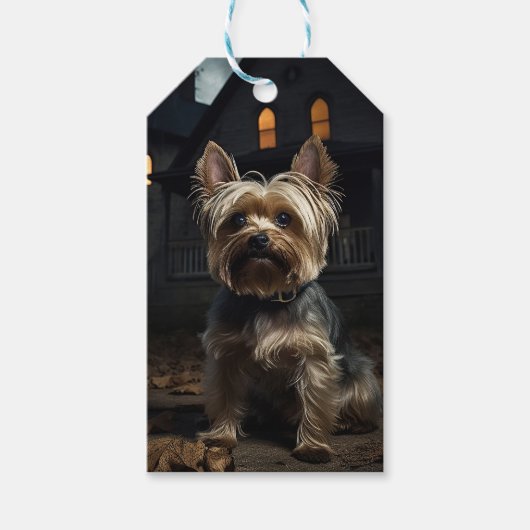 Yorkshire Terrier Halloween eng Cadeaulabel (Voorkant)