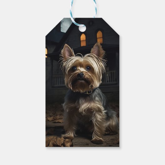 Yorkshire Terrier Halloween eng Cadeaulabel (Achterkant)