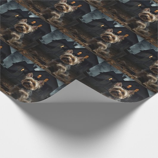 Yorkshire Terrier Halloween eng Cadeaupapier (Hoek)
