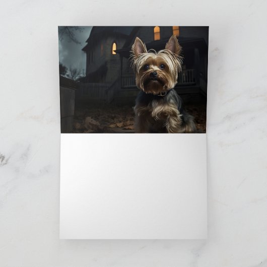 Yorkshire Terrier Halloween eng Kaart (Binnen)