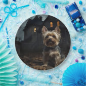 Yorkshire Terrier Halloween eng Papieren Bordje (Feest)