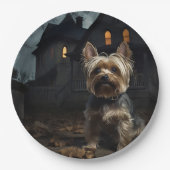 Yorkshire Terrier Halloween eng Papieren Bordje (Voorkant)