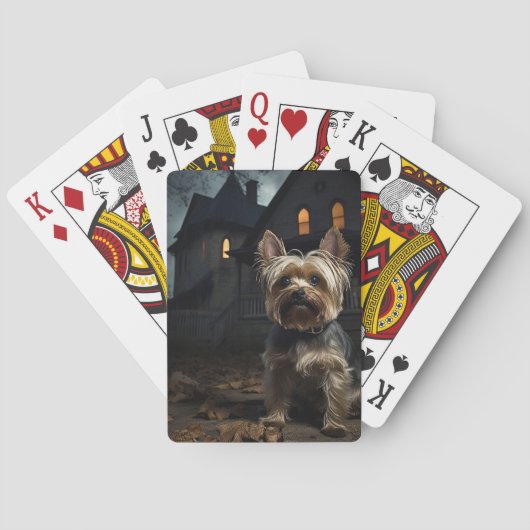 Yorkshire Terrier Halloween eng Pokerkaarten (Achterkant)