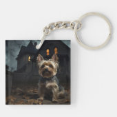 Yorkshire Terrier Halloween eng Sleutelhanger (Achterkant)