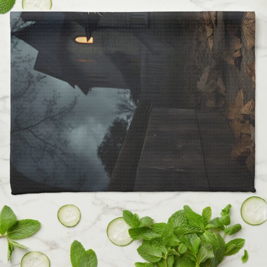 Yorkshire Terrier Halloween eng Theedoek (Gevouwen)