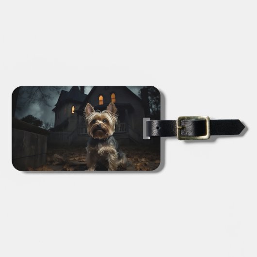 Yorkshire Terrier Halloween Griezelen Bagagelabel (Voorkant horizontaal)