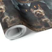 Yorkshire Terrier Halloween Griezelen Cadeaupapier (Rol Hoek)