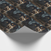 Yorkshire Terrier Halloween Griezelen Cadeaupapier (Hoek)