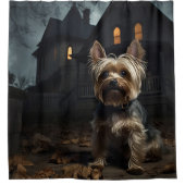 Yorkshire Terrier Halloween Griezelen Douchegordijn (Voorkant)
