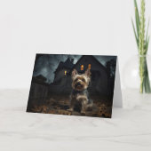 Yorkshire Terrier Halloween Griezelen Kaart (Voorkant)