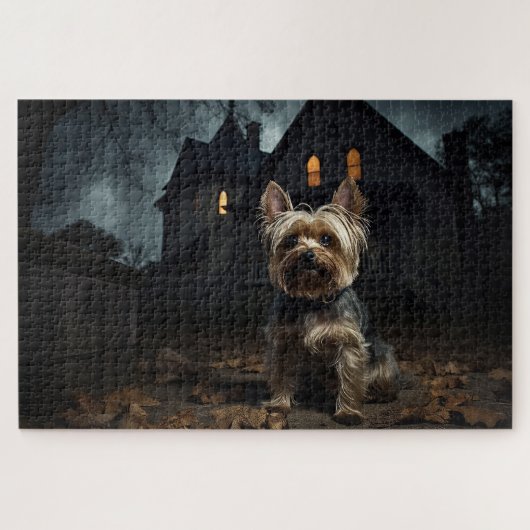 Yorkshire Terrier Halloween Griezelen Legpuzzel (Horizontaal)