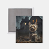 Yorkshire Terrier Halloween Griezelen Magneet (Voorkant / Achterkant)