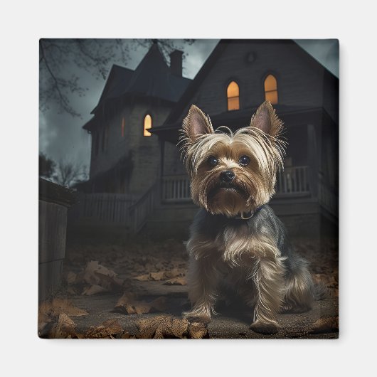 Yorkshire Terrier Halloween Griezelen Magneet (Voorkant)