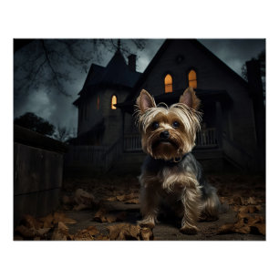 Yorkshire Terrier Halloween Griezelen Perfect Poster